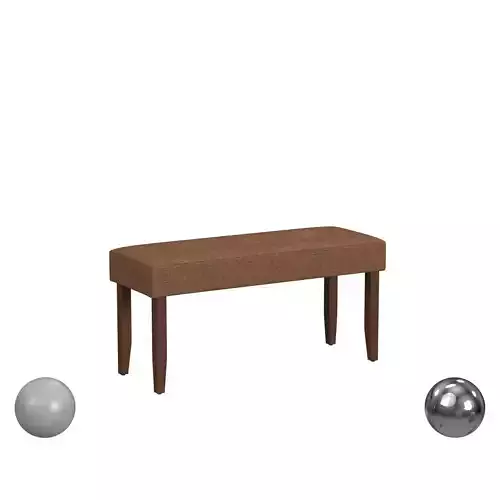 Mid Century Dining Bench W Palmer Russett Fabric In Walnut