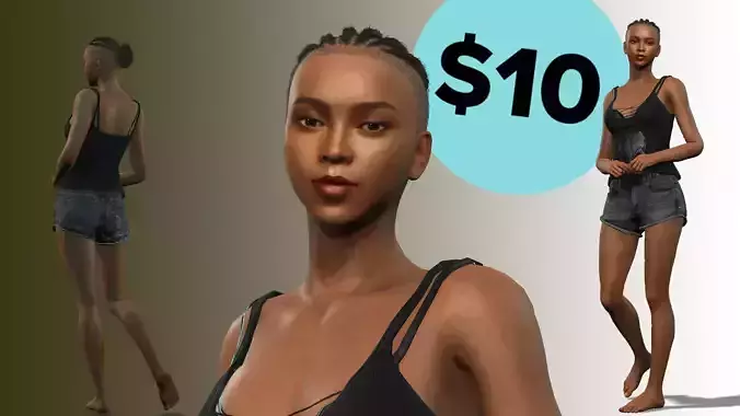 African black Woman 3D Model 3D model