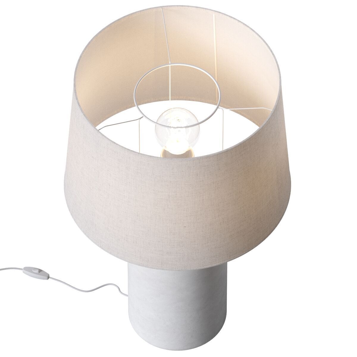 Zara - TABLE LAMP - WHITE CERAMIC BASE 3D model_1