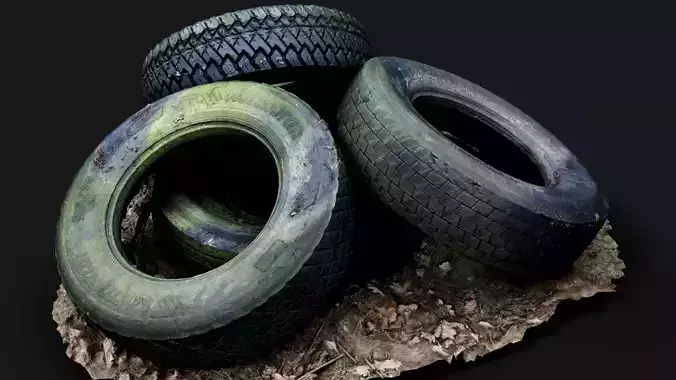 tires truck junkyard trash PBR photogrammetry