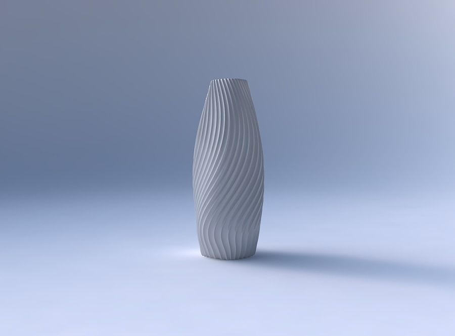 Narrow top vase helix with wavy extruded lines 4 3D print model_4