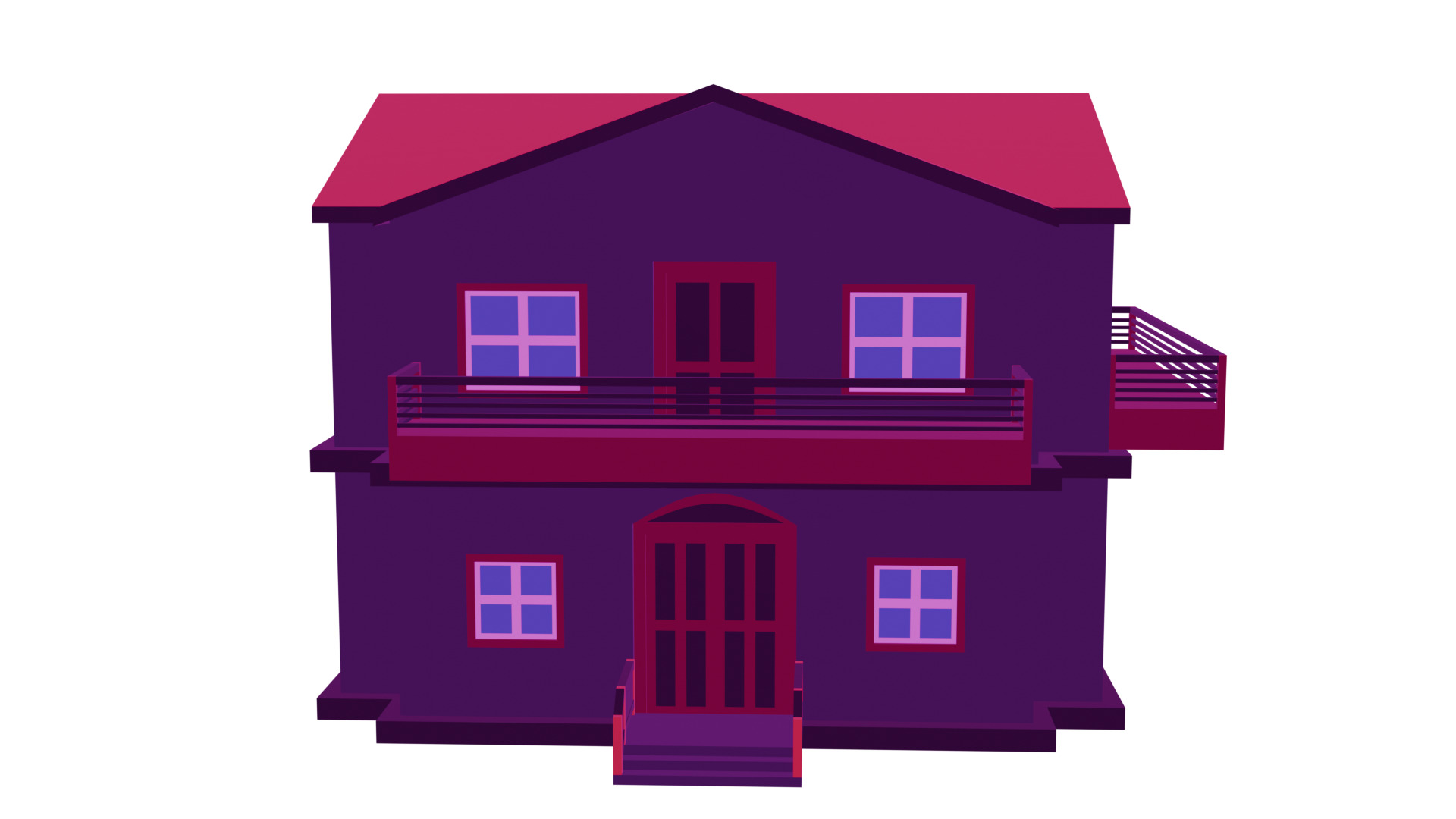  House 3D Model  Game Ready Low Poly Low-poly 3D model_3