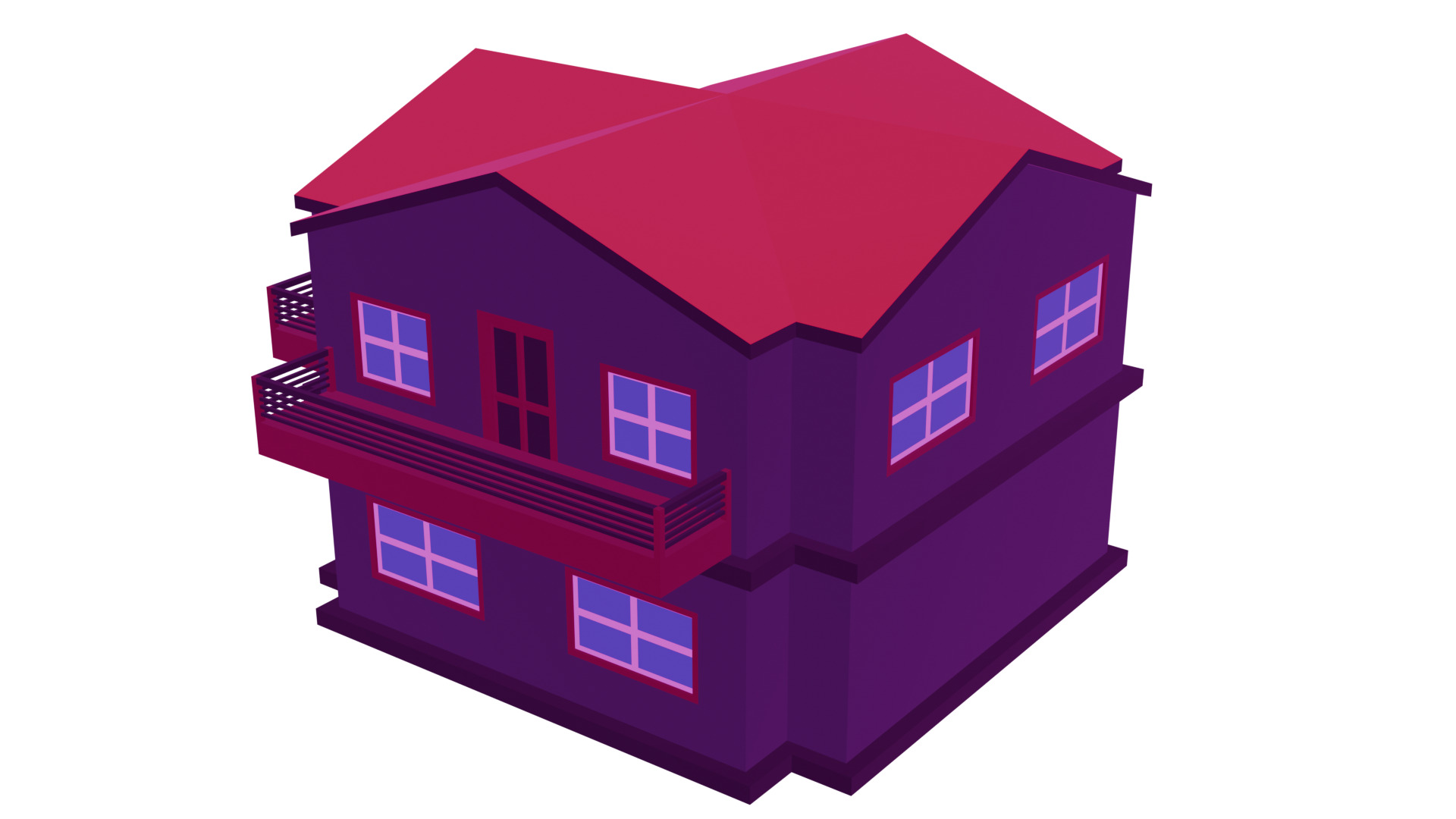  House 3D Model  Game Ready Low Poly Low-poly 3D model_9