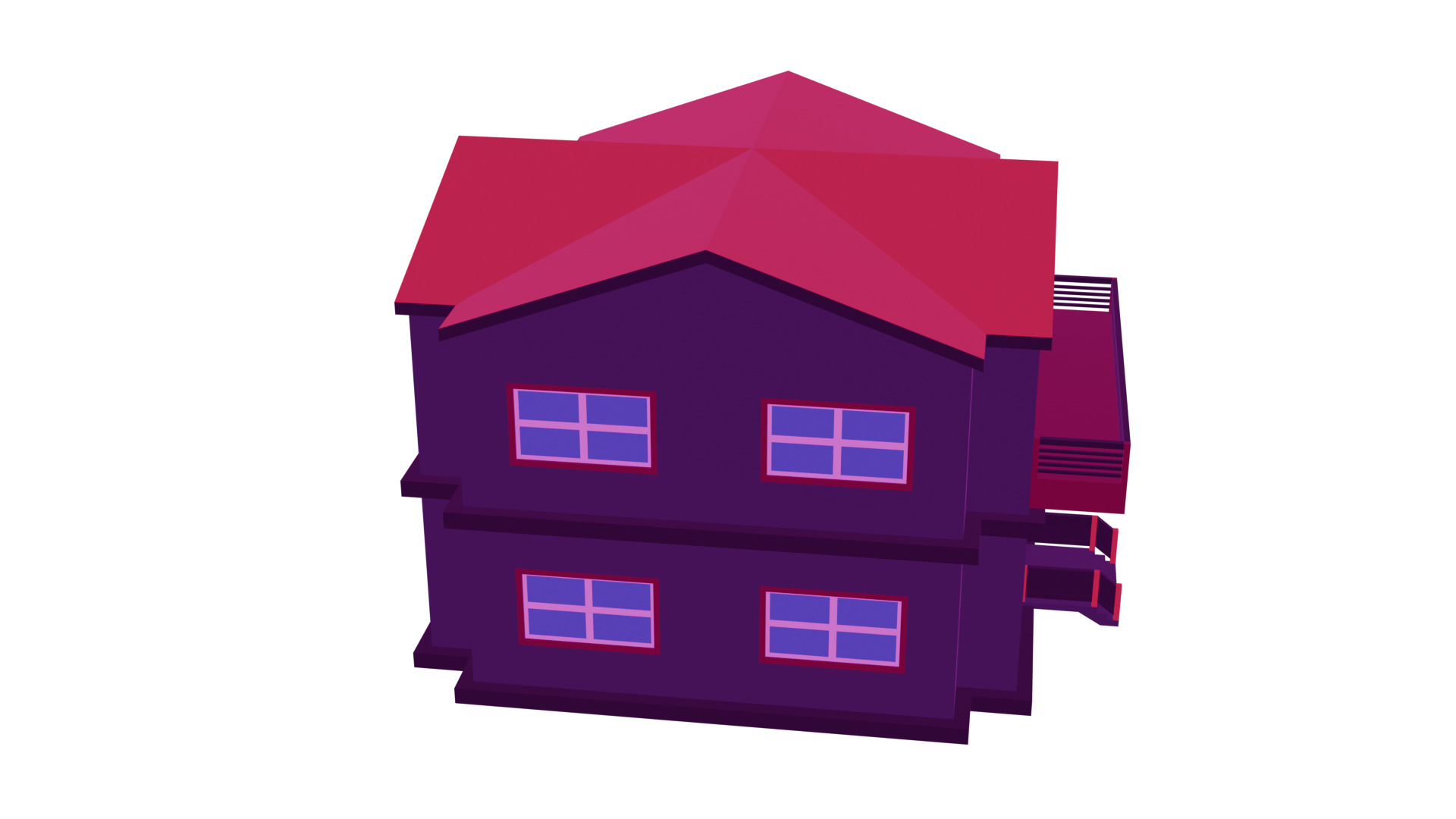  House 3D Model  Game Ready Low Poly Low-poly 3D model_6