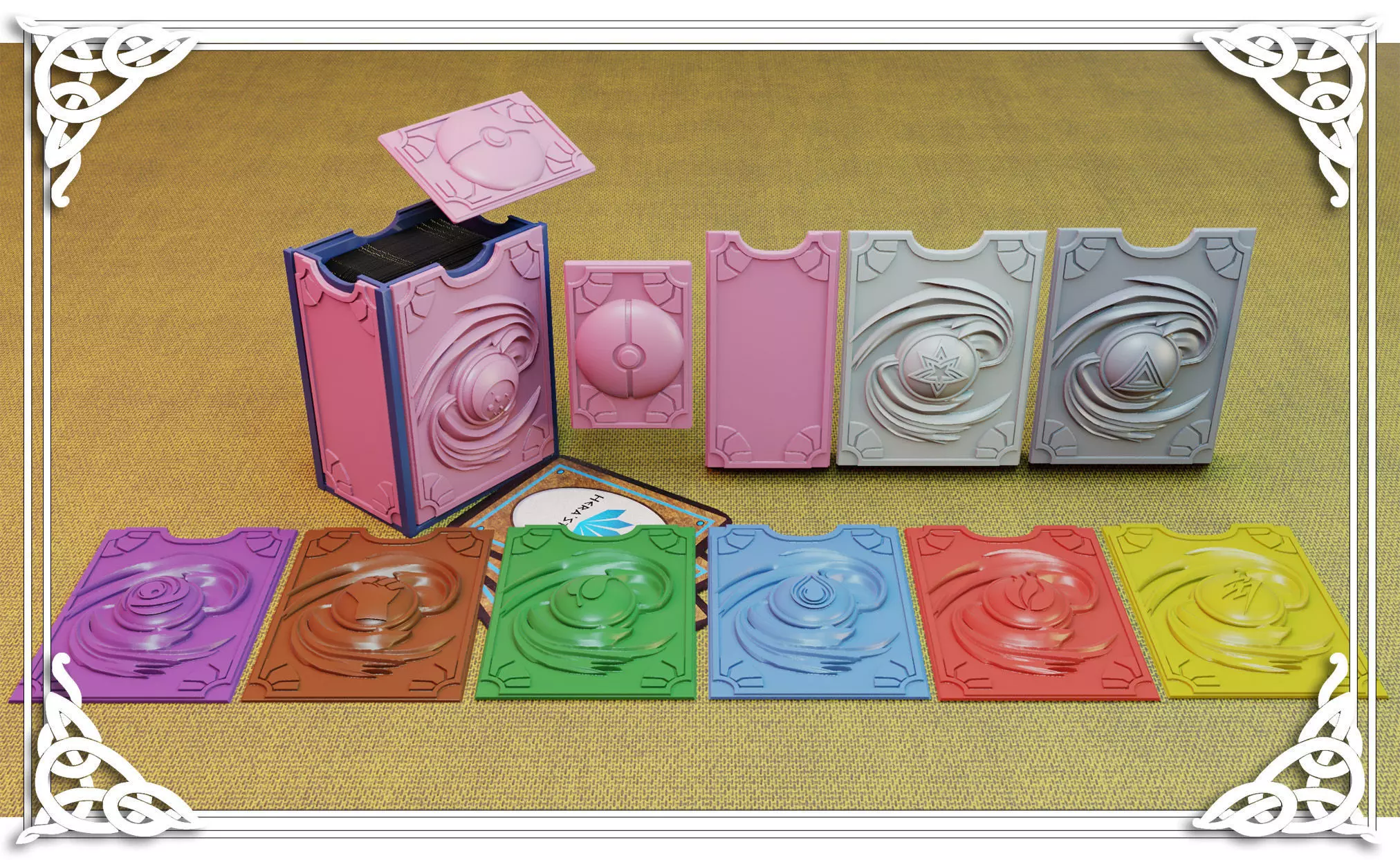 Catcher ball card holder 3D print model_0