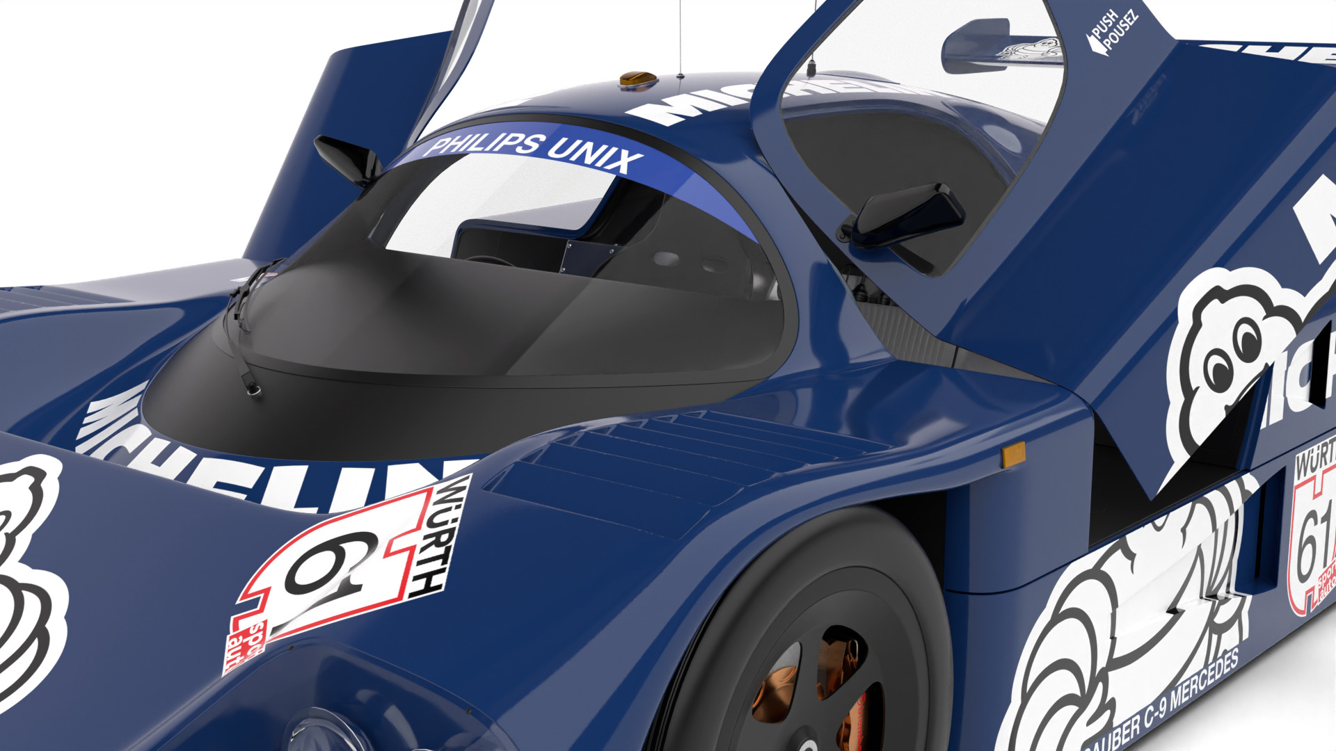 Mercedes Benz C9 1987 Sauber Michelin Racing HQ 3d model 3D model_16