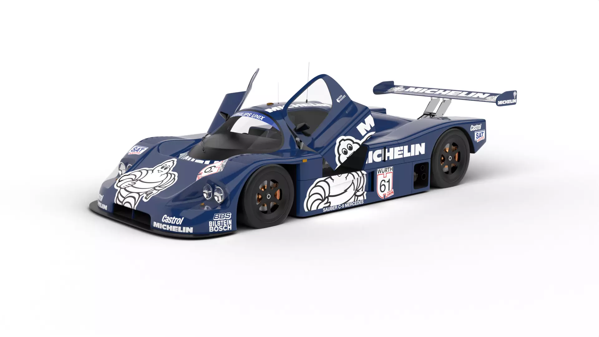 Mercedes Benz C9 1987 Sauber Michelin Racing HQ 3d model 3D model_0