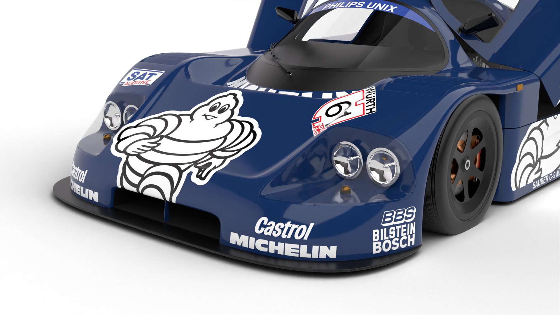 Mercedes Benz C9 1987 Sauber Michelin Racing HQ 3d model 3D model_2