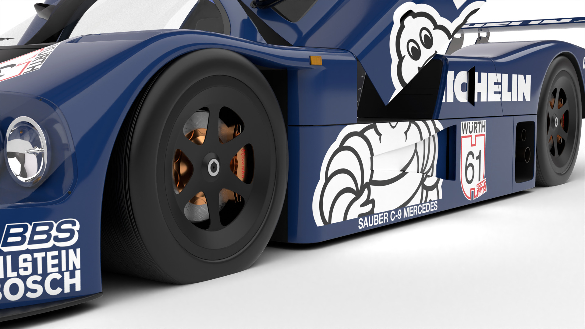 Mercedes Benz C9 1987 Sauber Michelin Racing HQ 3d model 3D model_4