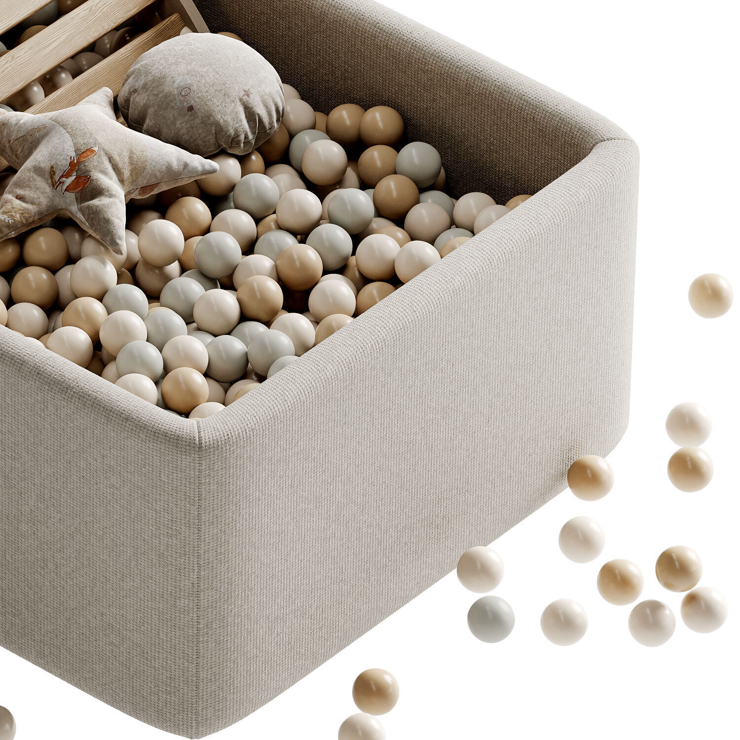 children s round ball dry swimming pool with ladder  3D model_3