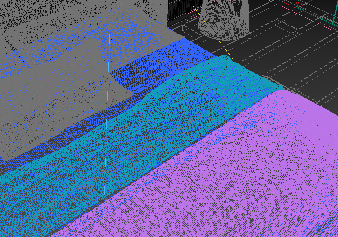 Modern bedroom interior scene 3D model_4