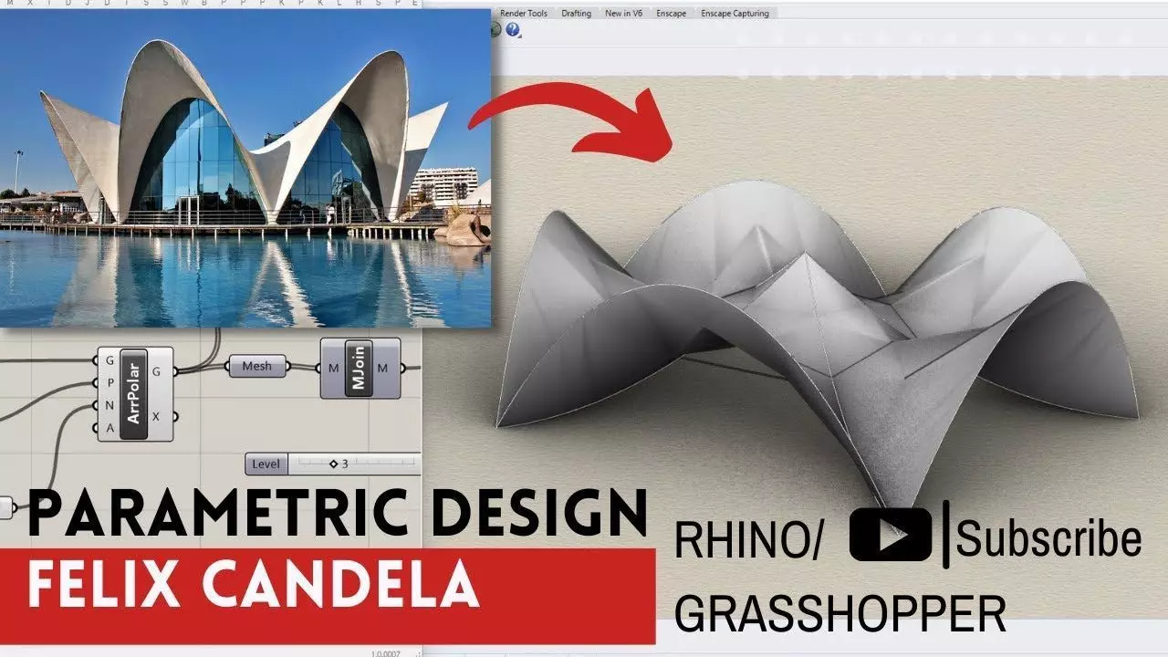 Felix Candela Parametric Design Grasshopper Rhino Files Download 3D model