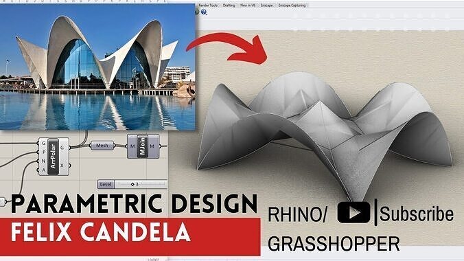 Felix Candela Parametric Design Grasshopper Rhino Files Download 3D model