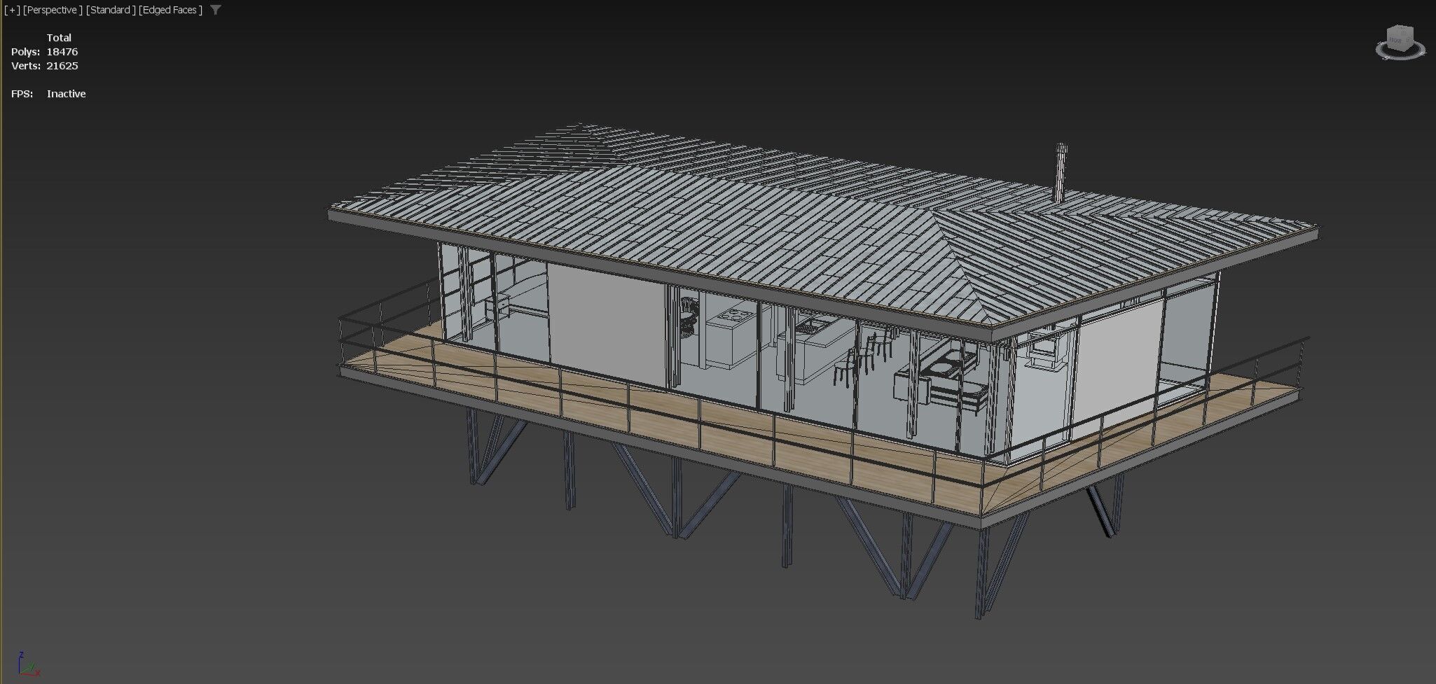 Hill House 3D Model and Twinmotion Scene Low-poly 3D model_3