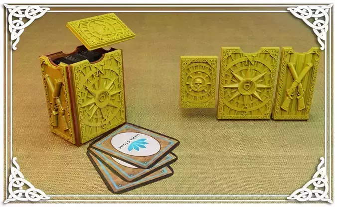 Compass rose card holder