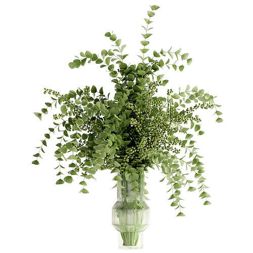 bouquet of balls and fruits inserted into a glass vase 13  3D model