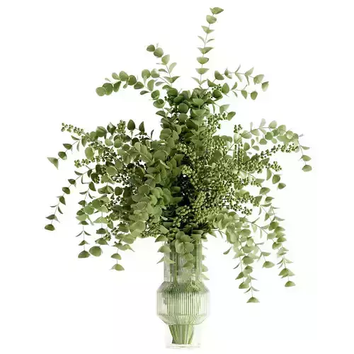 bouquet of balls and fruits inserted into a glass vase 13  3D model