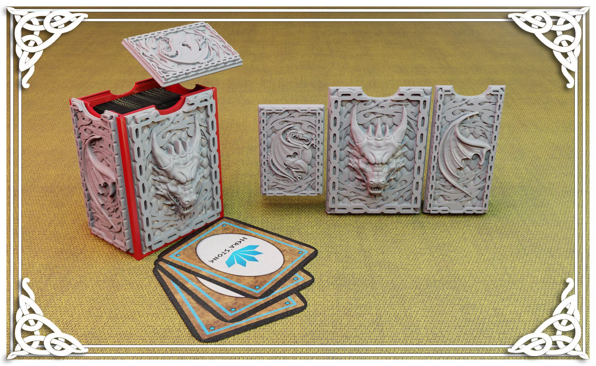 Dragon card holder 3D print model_0