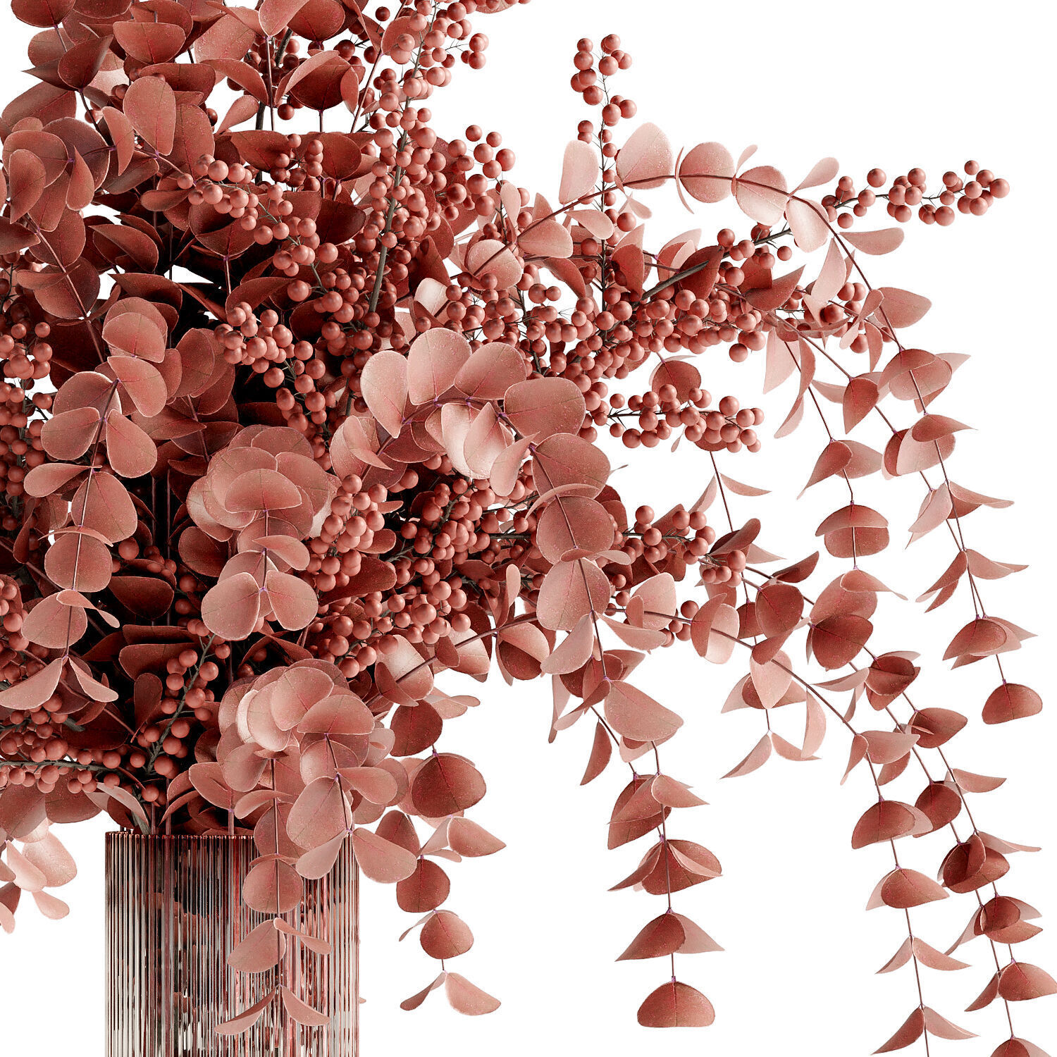 bouquet of red bulbs and fruits inserted into a glass vase 14  3D model_3