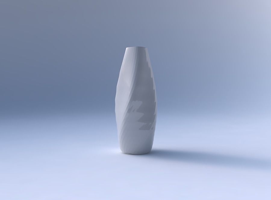 Narrow top vase helix with uniform polygons 3D print model_4