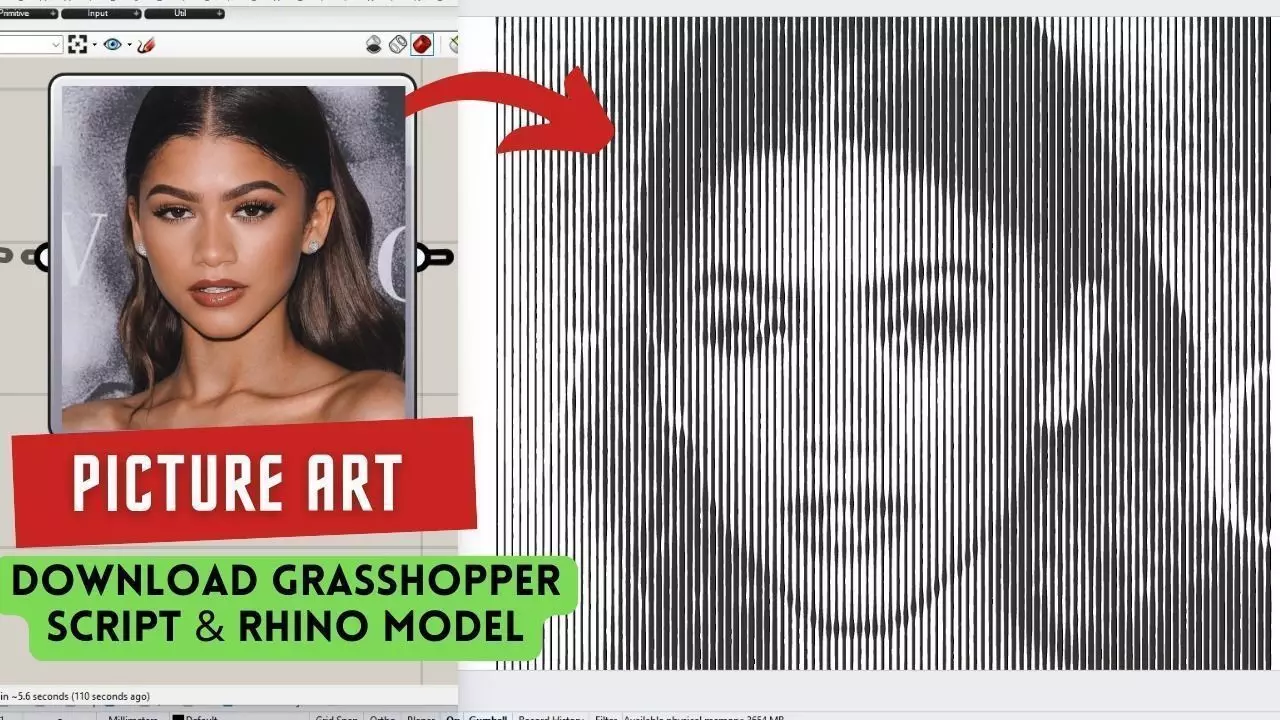 Picture Art Image Sampler Design by Circles Grasshopper Rhino 3D model