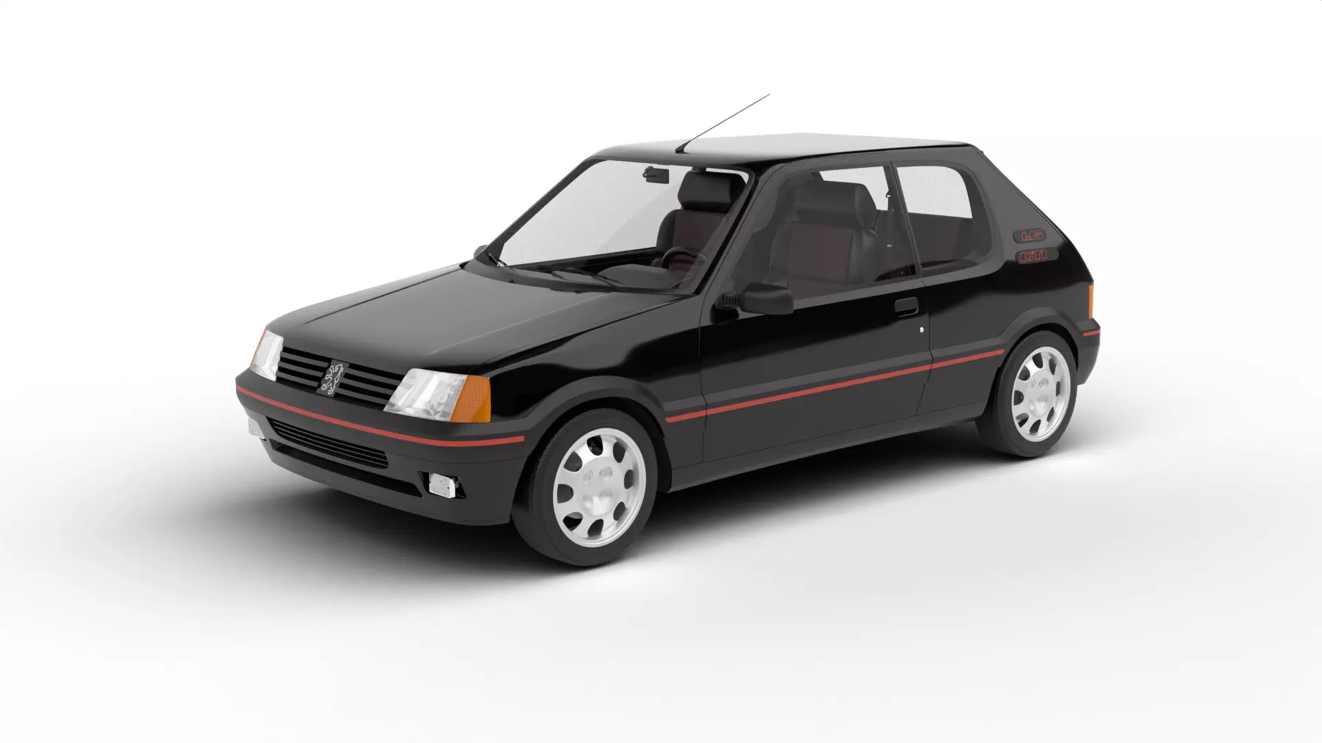 Peugeot 205 GTI 1 6 1992 3d model 3D model_0