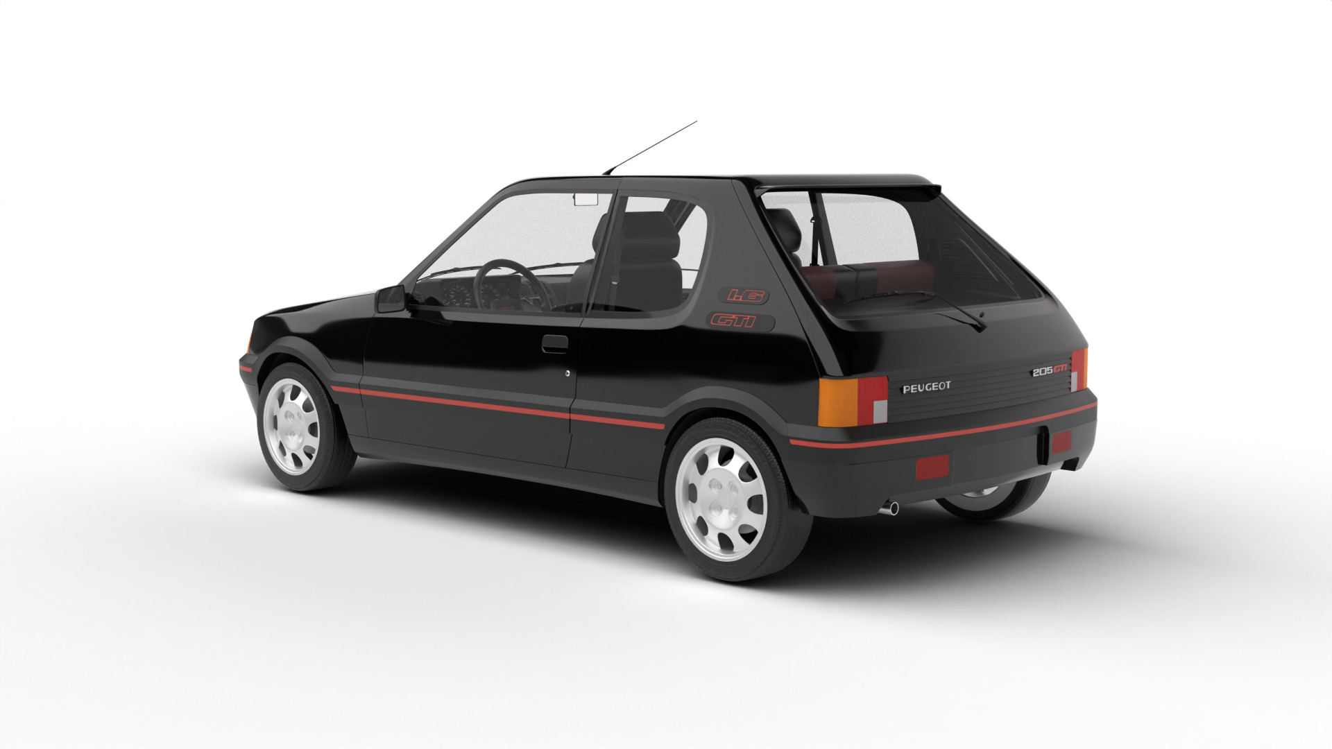 Peugeot 205 GTI 1 6 1992 3d model 3D model_1