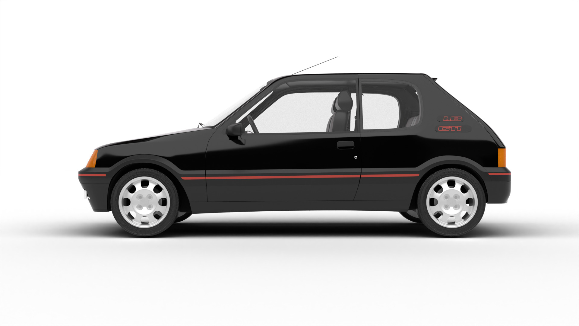 Peugeot 205 GTI 1 6 1992 3d model 3D model_9