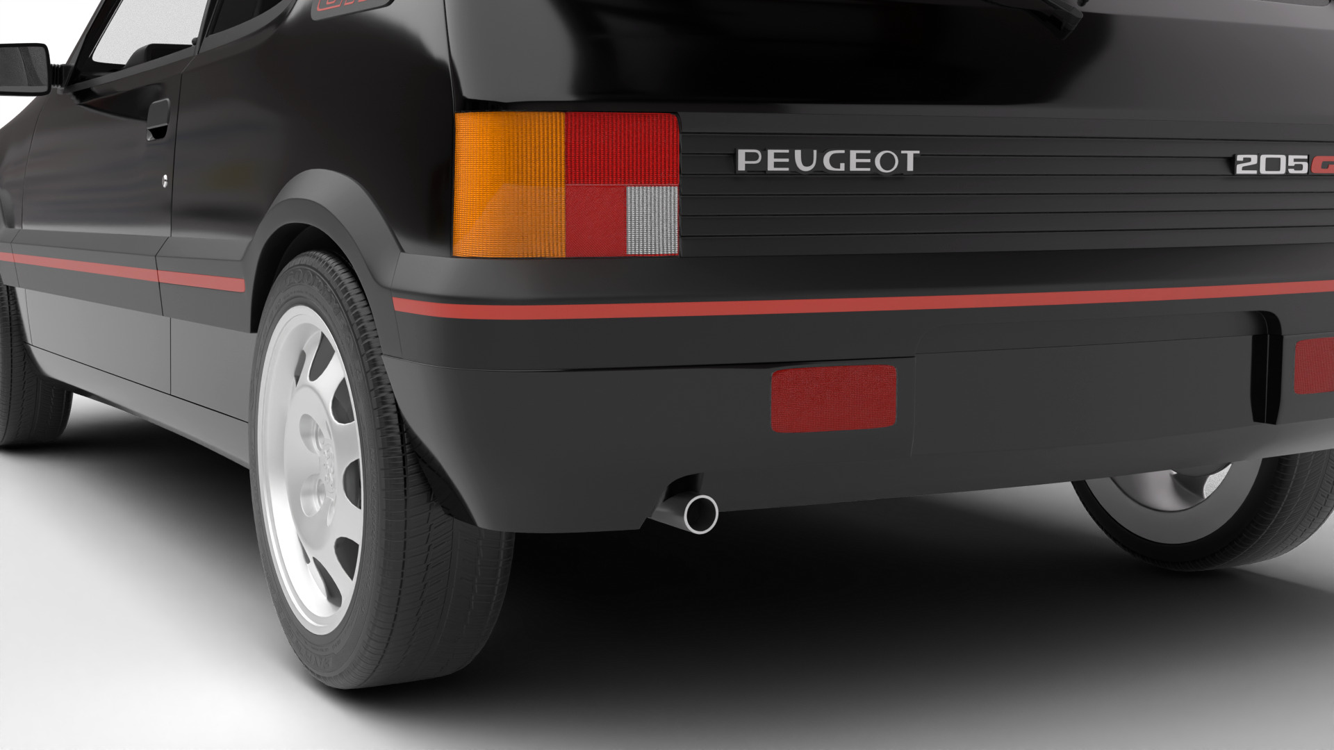 Peugeot 205 GTI 1 6 1992 3d model 3D model_15