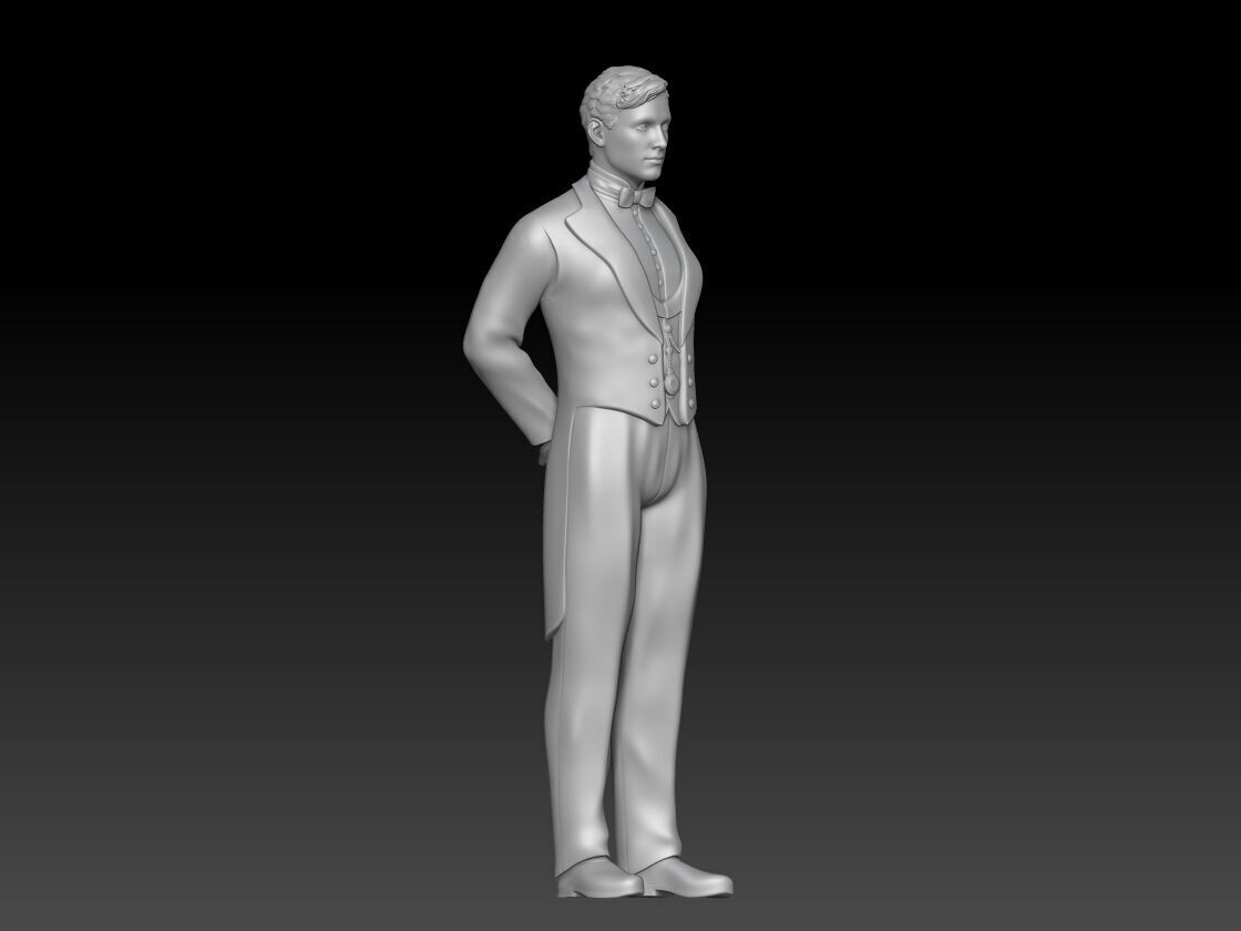 Butler victorian era man 2 3D print model_3