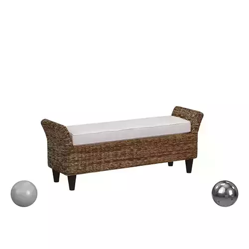 Roy Upholstered Wicker Bench