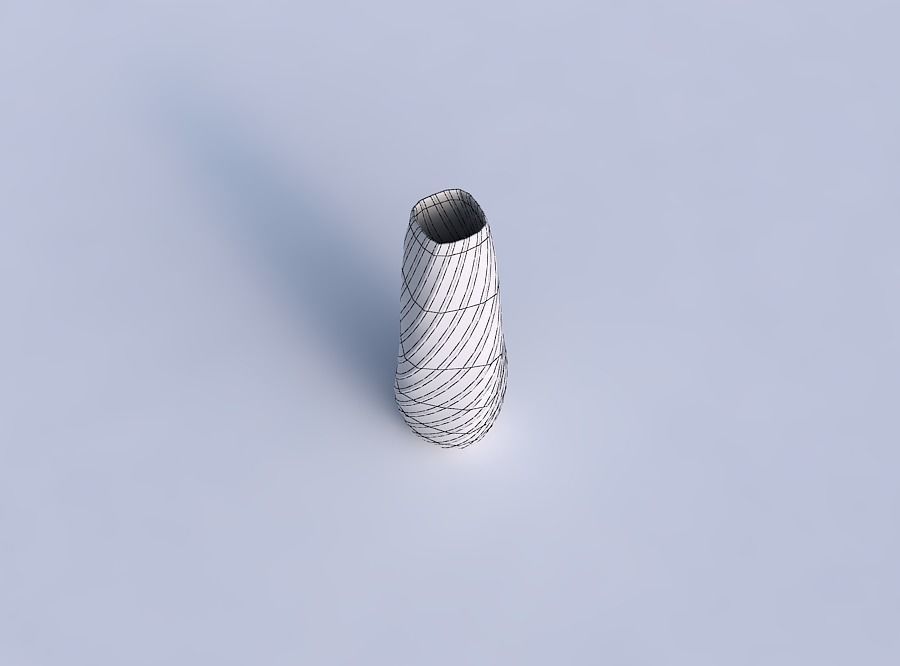 Narrow top vase helix with twisted bands 3D print model_6
