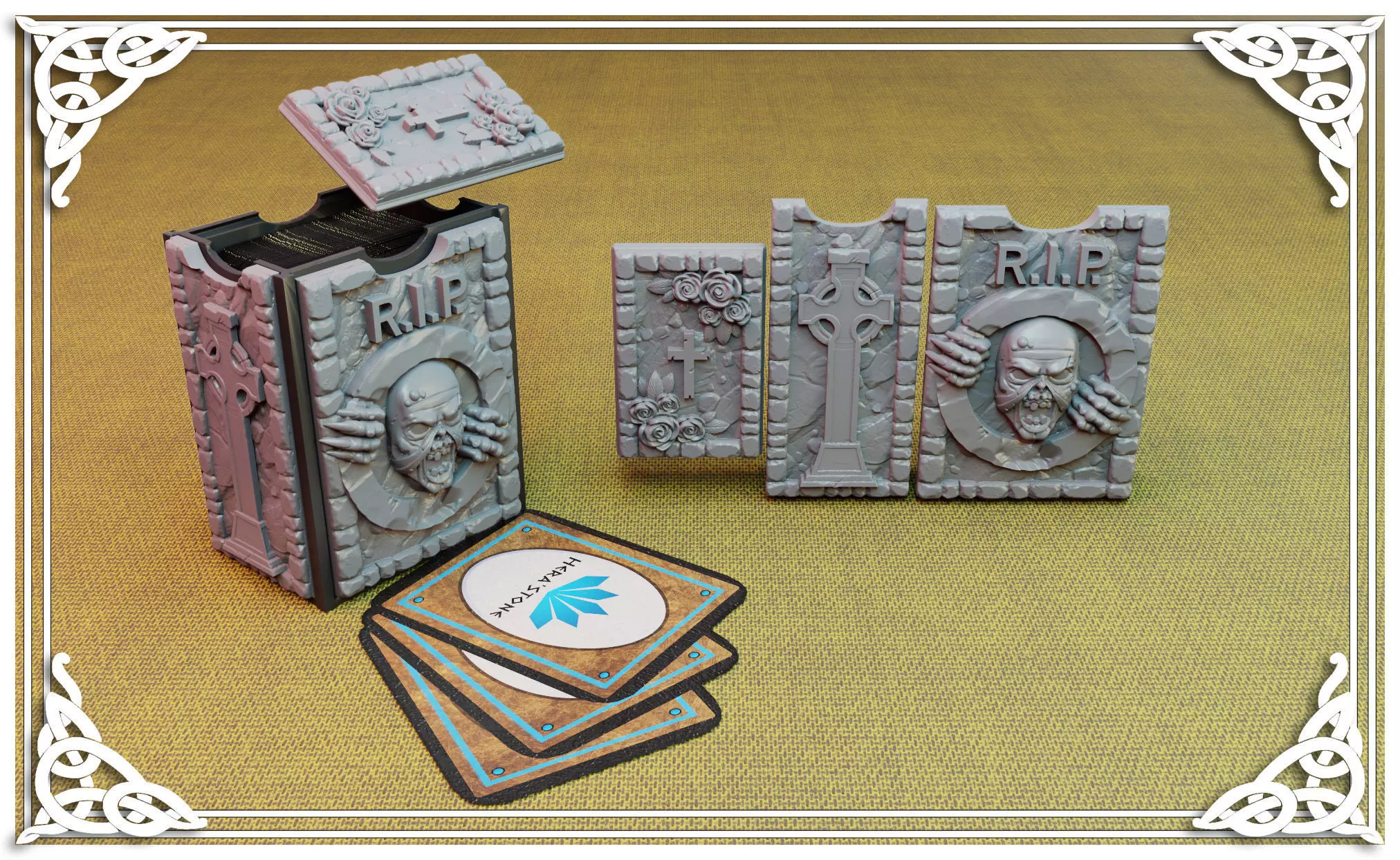 Horror card holder 3D print model_0