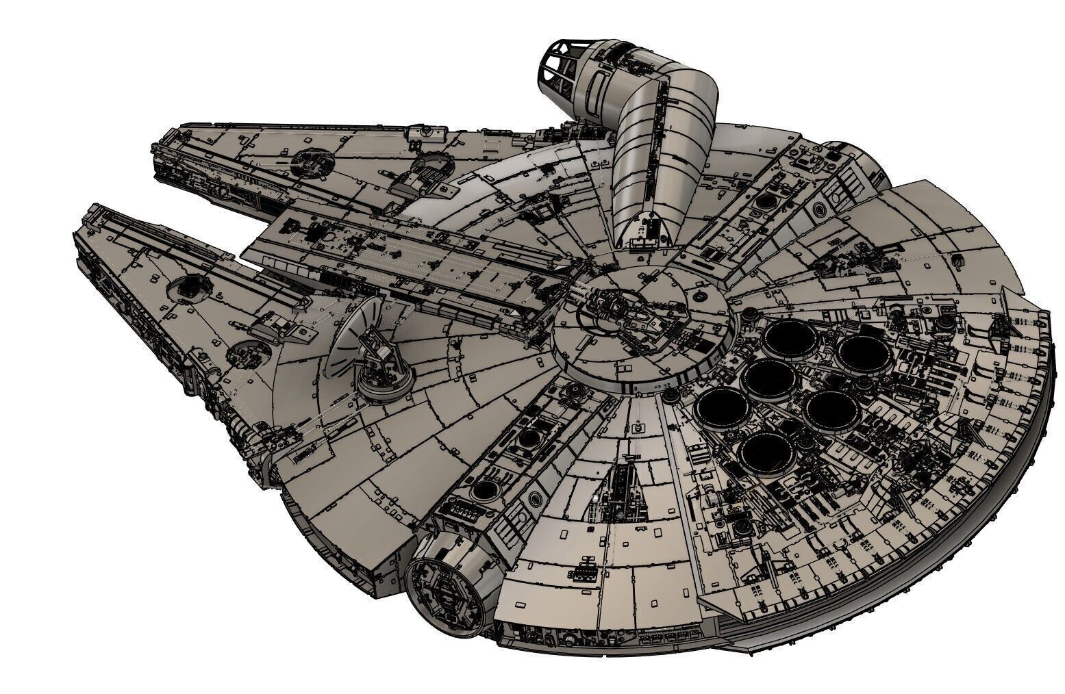 MILLENNIUM FALCON 5 FOOT  REPLICA KIT SET   3D print model_0