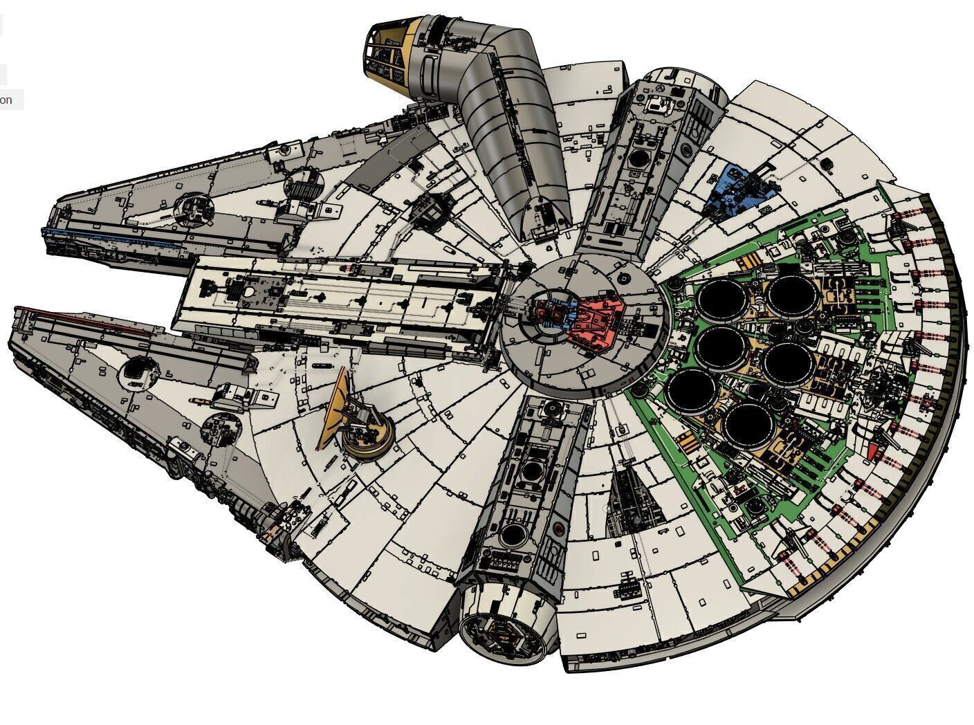MILLENNIUM FALCON 5 FOOT  REPLICA KIT SET   3D print model_4