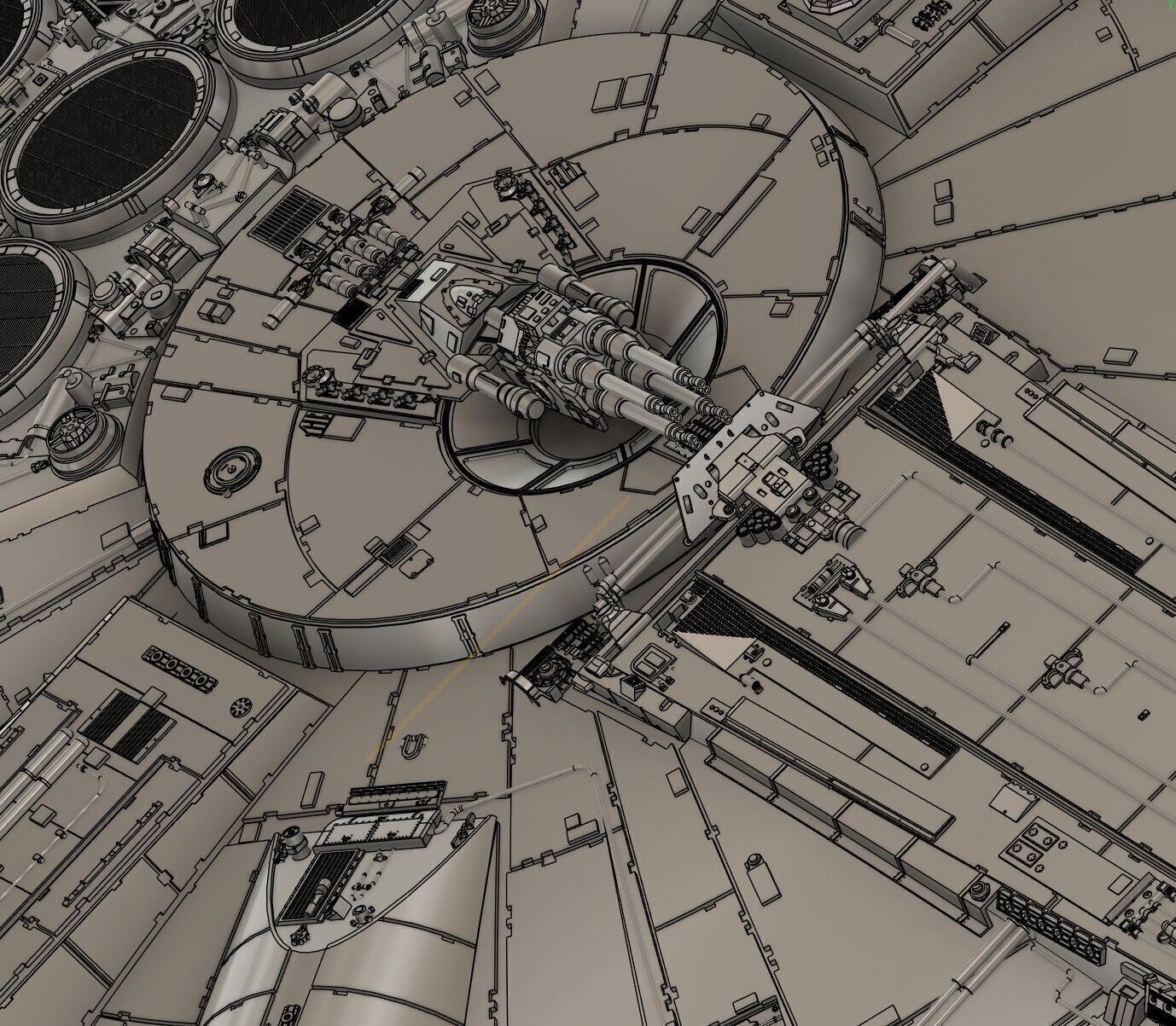 MILLENNIUM FALCON 5 FOOT  REPLICA KIT SET   3D print model_2