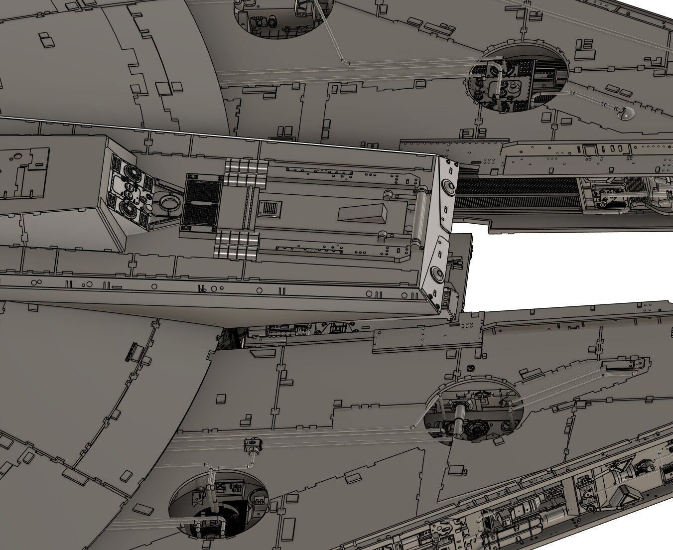 MILLENNIUM FALCON 5 FOOT  REPLICA KIT SET   3D print model_3