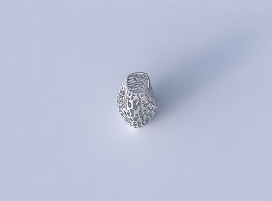 Narrow top vase helix with twisted dense organic lattice 3D print model_2