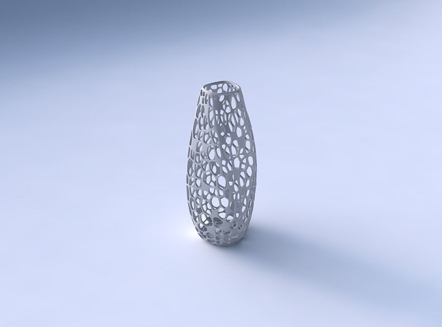 Narrow top vase helix with twisted dense organic lattice 3D print model_3
