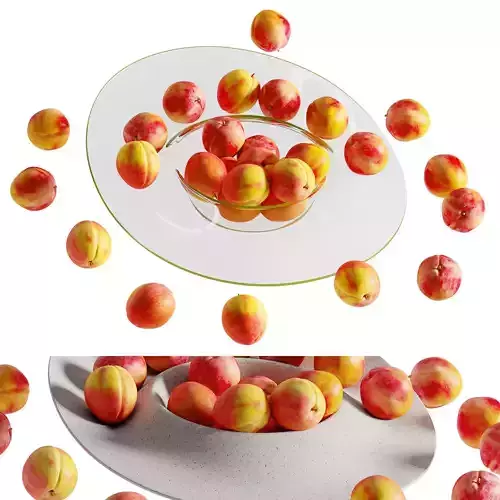 peaches on a plate  3D model