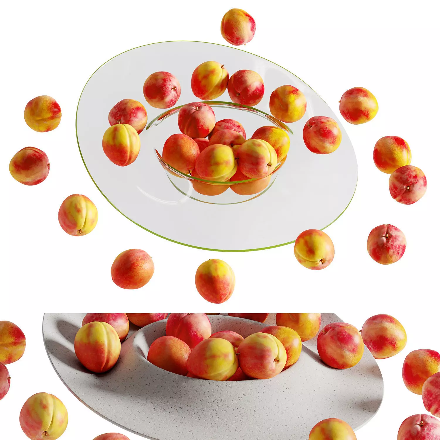 peaches on a plate 3D model