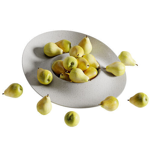 pear on a plate  3D model 2