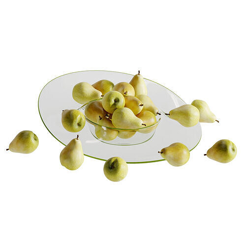 pear on a plate  3D model 3