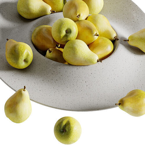 pear on a plate  3D model 4