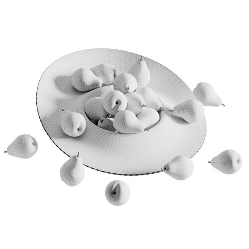 pear on a plate  3D model 5