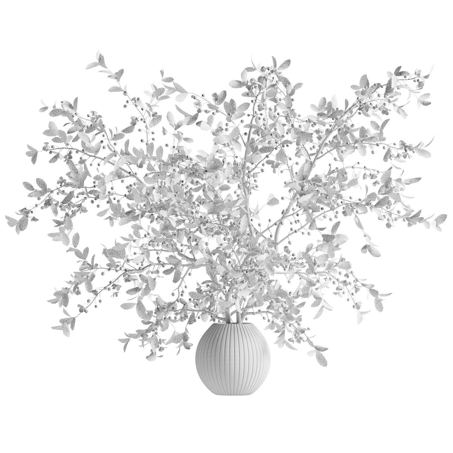 Bouquet of twigs in a terracotta pot 22  3D model_5
