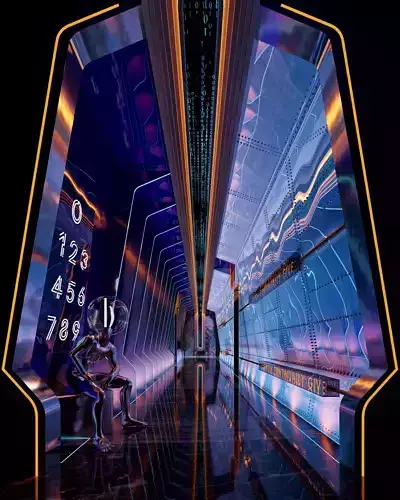 Club Sci Fi Style Corridor Interior Scene 3D model