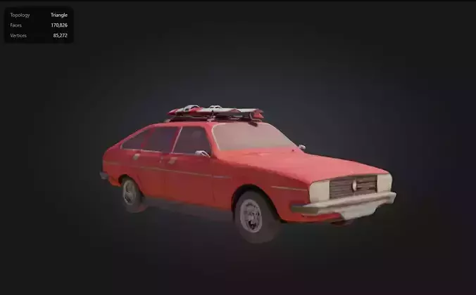 1978 Renault 20 TS 3D Model  High-Quality Textures