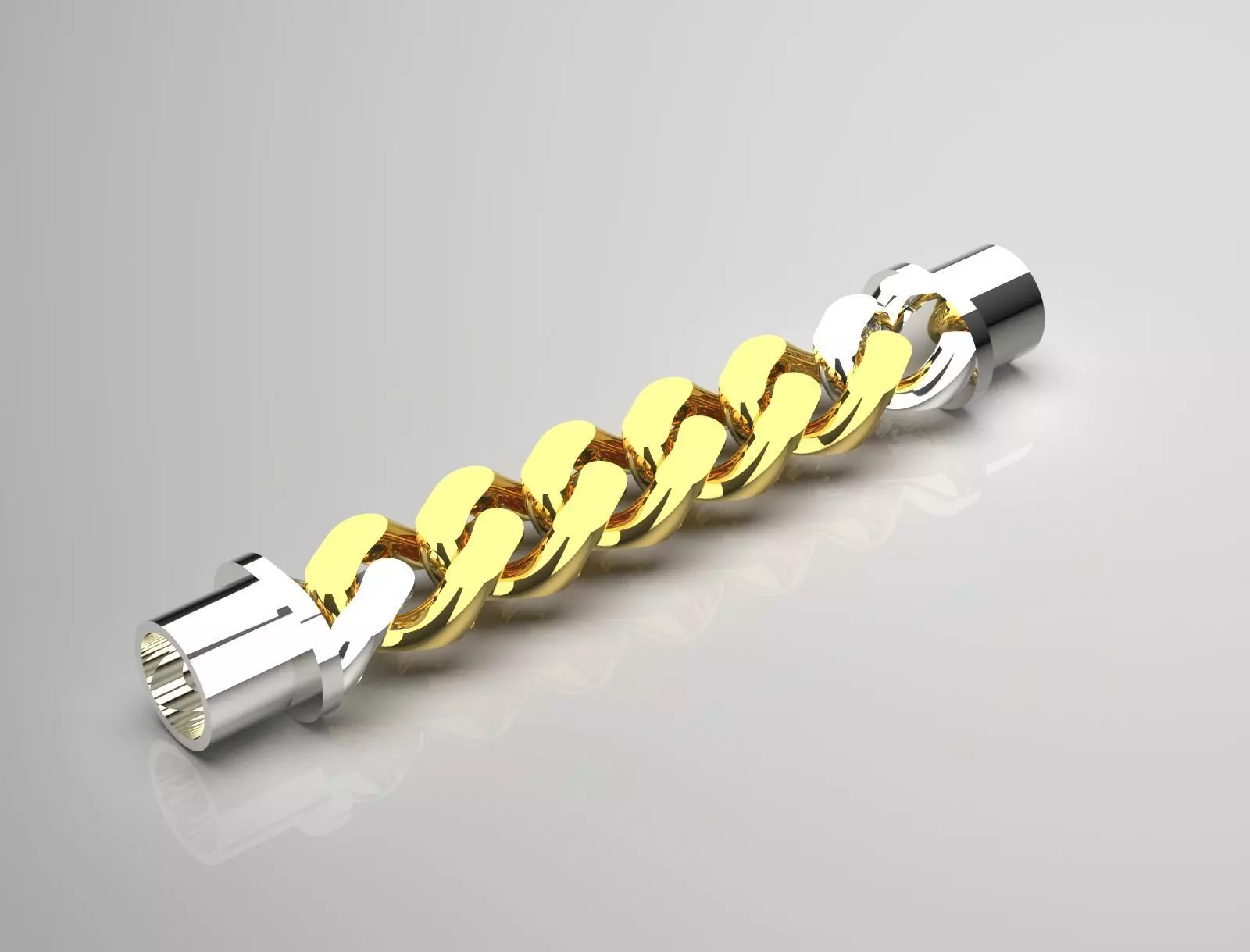 Two-tone bracelet link chain modern design model bg0024 3D print model