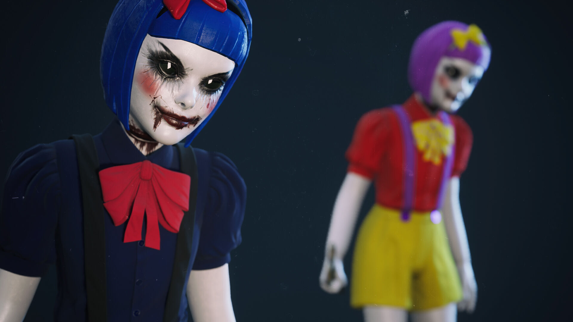 Twin Dolls Pack - Rigged and Animated Low-poly 3D model_9